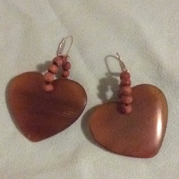bebe Distressed Heart Earrings set in 925 Posts - Picture 5 of 10